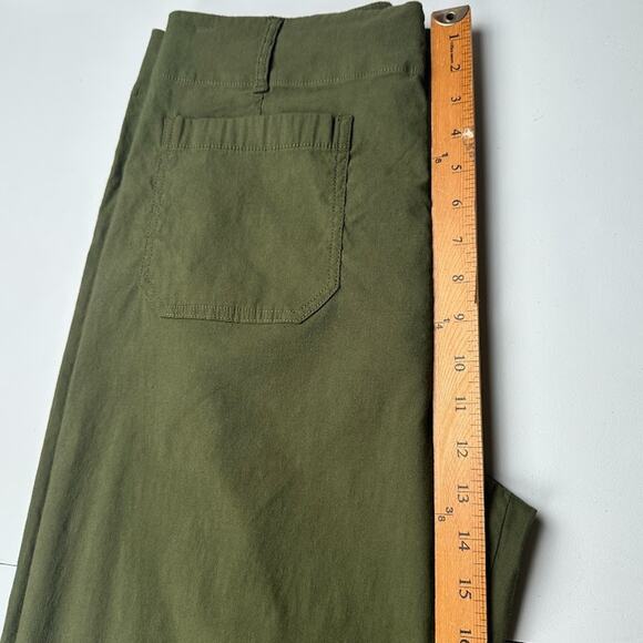 Maeve Anthropologie Pants Womens 32 Green Colette Wide Leg Crop Stretch Preppy - Picture 9 of 12